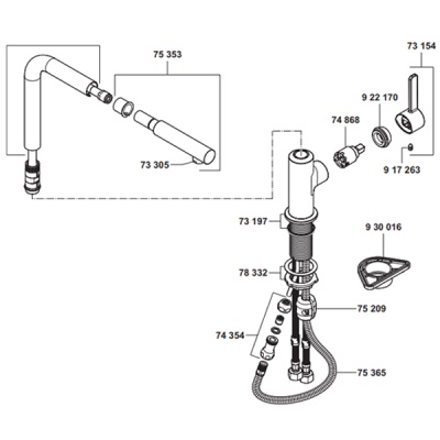Смеситель для кухни Kludi L-Ine 408519375 Белый Хром