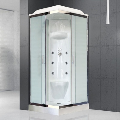 Душевая кабина Royal Bath HP 80х80 RB80HP7-WC-CH с гидромассажем стекло матовое задняя стенка Белая
