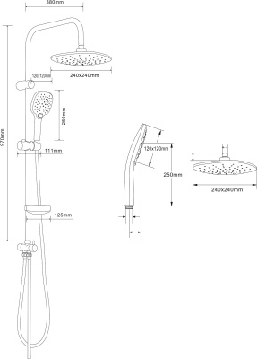 Душевая система Agger Marine A0595000 Хром