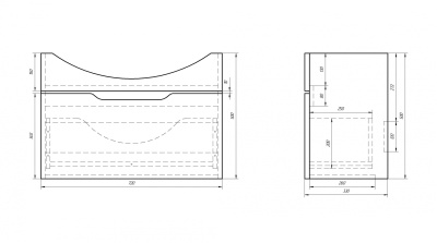Тумба под раковину Dreja Laguna 75 99.0102 подвесная Белый глянец