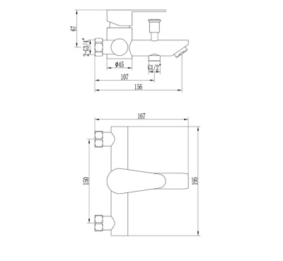 Смеситель для ванны Esko Chicago CG 54 Полированная сталь
