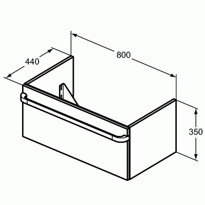 Тумба под раковину Ideal Standard Tonic II 80 R4303FC подвесная Светло-коричневая глянцевая
