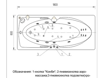 Акриловая ванна Акватек Европа 180х80 без гидромассажа