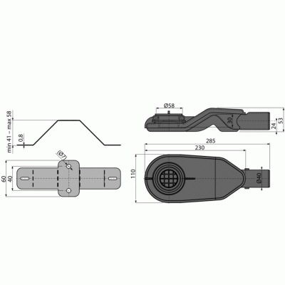 Сифон Alcaplast APZ-S6 экстра низкий Серый