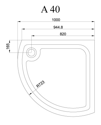 Душевой поддон Alpen A40 800x800x160 A40-80 цвет белый
