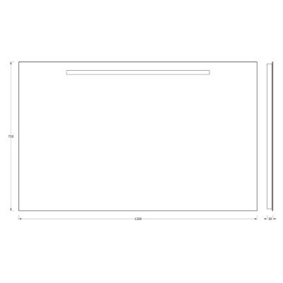 Зеркало Evoform Lumline 75х120 с подсветкой