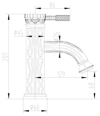 Смеситель для раковины Lemark Jasmine LM6606B Бронза