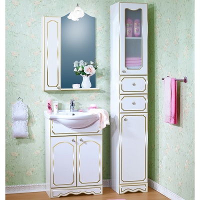 Тумба под раковину Бриклаер Лючия 60 белая глянцевая