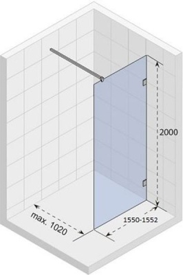 Душевая перегородка Riho Scandic S400 155 GC54200 профиль Хром стекло прозрачное