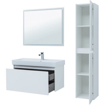 Комплект мебели для ванной Aquanet Nova Lite 100 243228 подвесной Белый