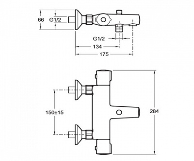 Смеситель для ванны Jacob Delafon July E45714-CP с термостатом Хром