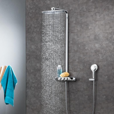 Душевая система Grohe Rainshower System 26250LS0 с термостатом Белая луна