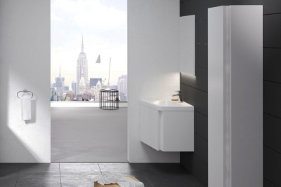 Тумба под раковину Ravak SD 10° 55 угловая белая глянцевая, в правый угол