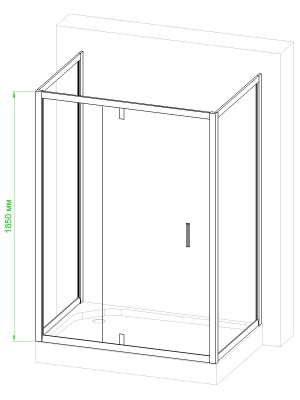 Душевой уголок Royal Bath HV 140х90 RB9140HV-C-CH-P без поддона профиль Хром стекло рифленое