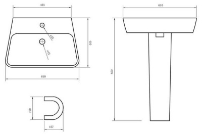 Раковина BelBagno Romina 60 BB121L Белая