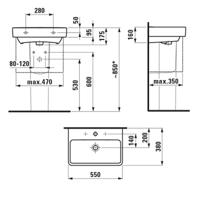 Раковина Laufen Pro S 55 8.1895.8 Белая