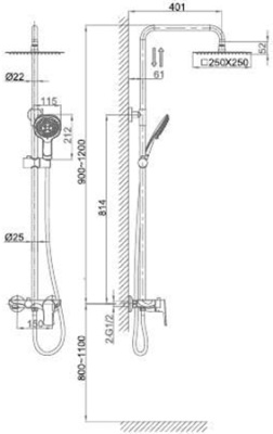 Душевая система D&K Venice Gondola DA1023701B14 Хром