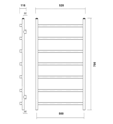 Водяной полотенцесушитель Domoterm Калипсо П7 500x700 Белый