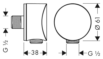 Шланговое подсоединение Hansgrohe Fixfit S 27456000 Хром