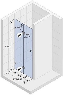 Душевая дверь Riho Scandic M105 100 GX0101201 L профиль Хром стекло прозрачное