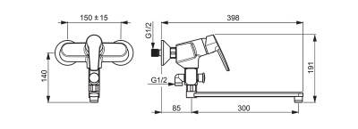 Смеситель для ванны Oras Saga 3942Y универсальный Хром