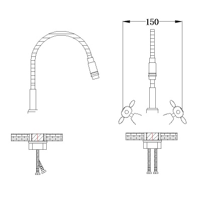 Смеситель для кухни Ростовская Мануфактура Сантехники SL92GR-279F Хром Зеленый
