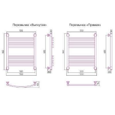 Водяной полотенцесушитель Сунержа Богема прямая 600х500 Хром