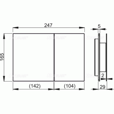 Клавиша смыва Alcaplast Flat Alunox AIR Матовый металл
