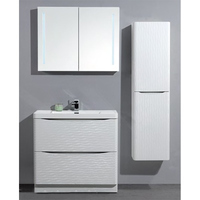 Тумба под раковину BelBagno Ancona-N 90 с двумя выдвижными ящиками bianco lucido