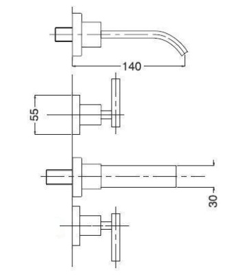 Смеситель для раковины Bugnatese Syntesi 7965 CR (хром)