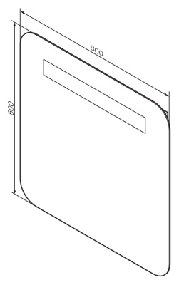 Зеркало AM.PM Like S 80 с подсветкой Хром