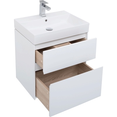 Комплект мебели для ванной Aquanet Бруклин 60 207803 подвесной Белый глянец