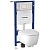 Комплект унитаза с инсталляцией Geberit iCon T54 Rimfree 500.300.01.I с сиденьем Микролифт и Белой клавишей смыва