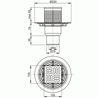 Трап для душа Alcaplast APV2311 с решеткой Хром