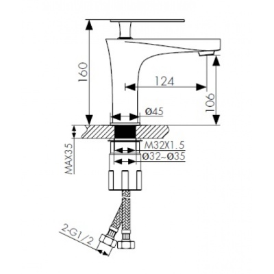 Смеситель для раковины Kaiser Star 02011-2 Черный