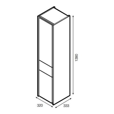 Шкаф пенал Roca Ronda 32 ZRU9302967 R подвесной Белый глянец Антрацит