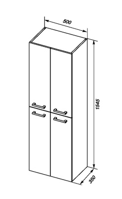 Шкаф пенал Dreja 50 77.0302D подвесной Дуб кантри