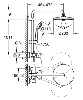 Душевая система Grohe Euphoria System 27473001 Хром