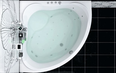Акриловая ванна Aquanet Malta 150x150 с гидромассажем
