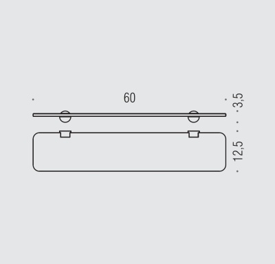 Стеклянная полка Colombo Design Plus W4916 Белый, Хром