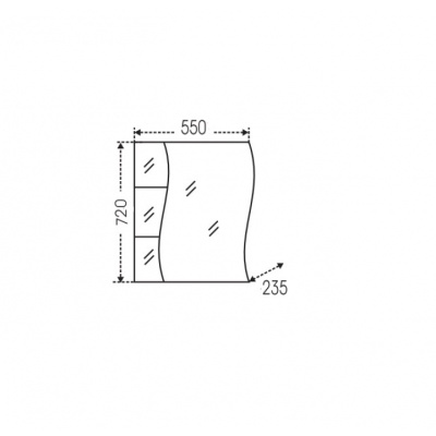Зеркальный шкаф СанТа Волна 55 с подсветкой L Белый