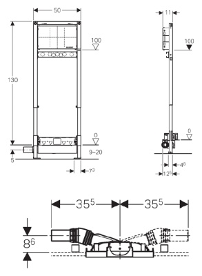 Инсталляция Geberit Duofix 111.580.00.1 для душевой системы и душевого трапа Синий ультрамарин