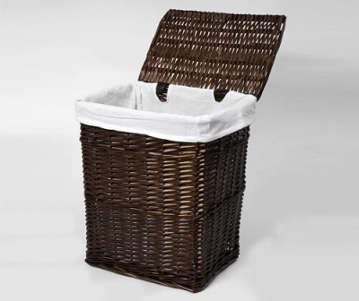 Корзина для белья WasserKRAFT Isar 40x29x47 WB-130-M с крышкой Коричневая