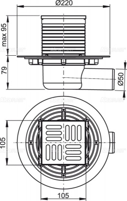Душевой трап Alcaplast APV1321 с решеткой Хром