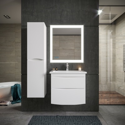 Зеркало Бриклаер Вега 75 на взмах руки с подсветкой и часами