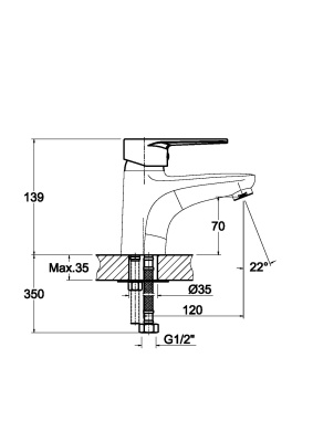 Смеситель для раковины Orange Flipo M23-022cr с гигиеническим душем Хром