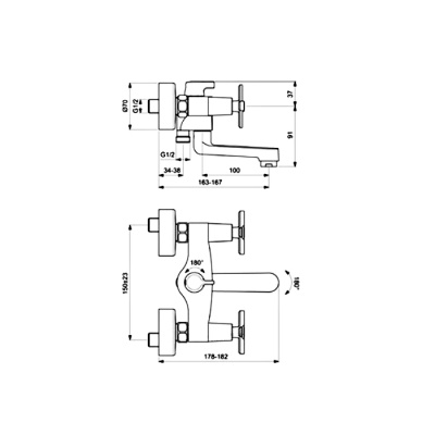 Смеситель для ванны Vidima Art BA328AA Хром