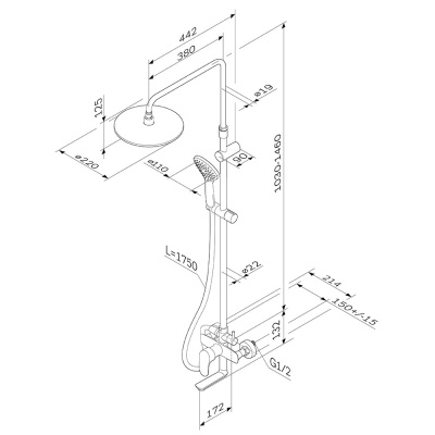 Душевая система AM.PM Like F0780910 Хром