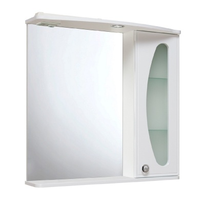 Зеркало со шкафом Runo Линда Люкс 75 R Белое