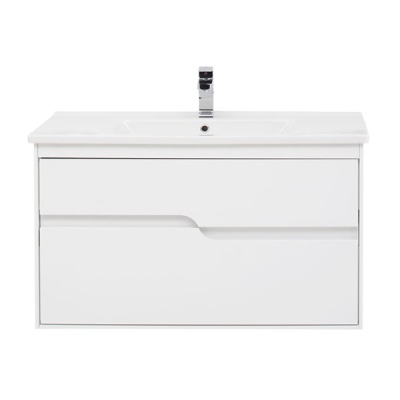 Тумба под раковину Aquanet Модена 100 198489 подвесная Белый глянец